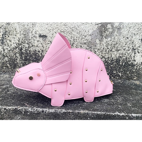 Triceratops Mini Crossbody-väska för kvinnor Plånböcker och handväskor Mode Axelkedja Kedjeväska Clutch Chic Girl's Designer-väskor Pink