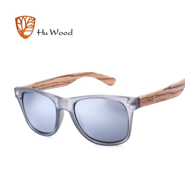 HU WOOD Solglasögon Män Träsolglasögon För unisex Dam Solglasögon Polariserade Glasögon HD Lins Spegelskydd GR8004 Silver HU WOOD Polarized