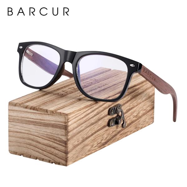 BARCUR Black Walnut Solglasögon Trä Polariserade Solglasögon Herr Glasögon Herr UV400 Skyddsglasögon Original Träkartong Anti blue Wood box BARCUR Polarized