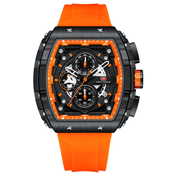 Watch Herr Lyx Toppmärke Sport Kvartsklockor Vattentät Chronograph Armbandsur Relogio Masculino Blå Silikonarmband MF0399G01