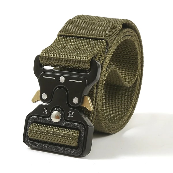 Army Style Stridsbälten Snabbkoppling Taktiskt bälte Mode Män Militär Canvas Midjeband Utomhus Jakt Vandringsredskap Army Green ZS 3.8cm X 125cm