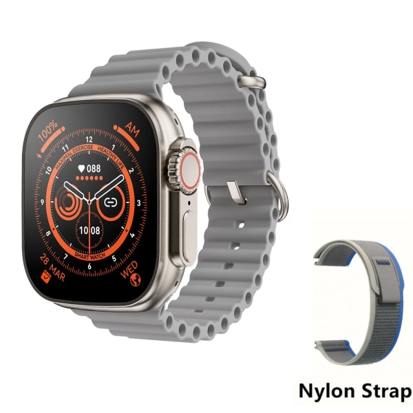 49mm Smartwatch för Apple Smart Watch ultra series 8 Herr Damklockor NFC GPS Spårtermometer BluetoothCall Vattentät Sport white and xiaohuiNL