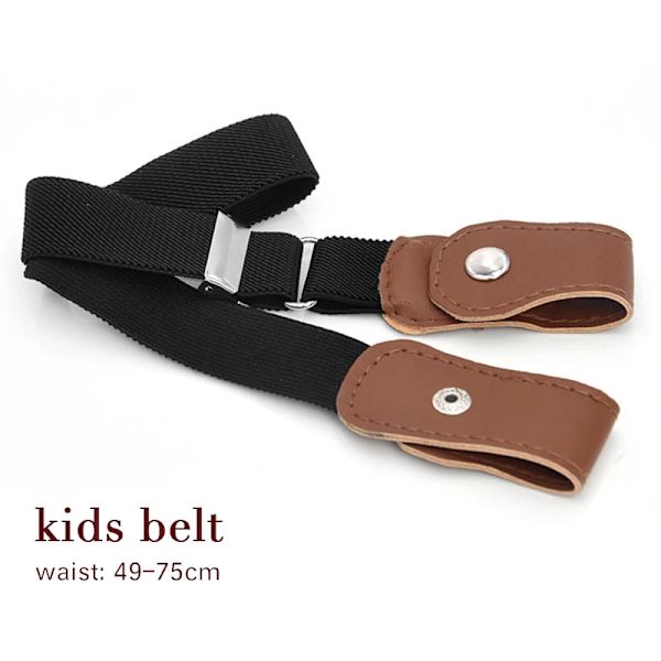 Enkelt Bälte Utan Spänne Elastiska Bälten För Dam Stretchrem Herr Jeans Cintos Utdragbar Barn Pojkar Flickor Cinturon Mujer-rem kids black belt 85-120cm