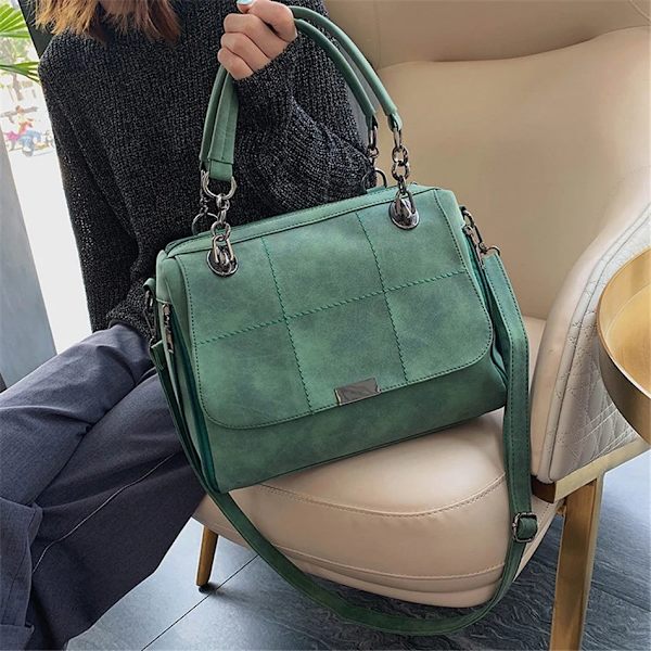 Matt handväska för damer Scrub axelväska för kvinnor Crossbody-väska med stor kapacitet PU-läder Casual Tote Resehandväska Boston kvinnlig väska Gray