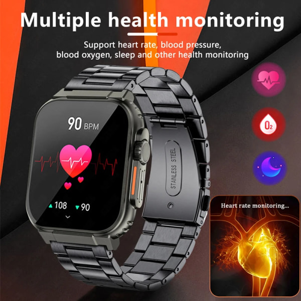 AMOLED HD-skärm Bluetooth Call Dam Smart Watch Herr 600Mah Stort batteri 100+ Sport Fitness Tracker Vattentät Smartwatch Man Gray 600 mA battery