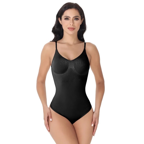 Thong Body Shaperwear för kvinnor Magkontroll Sömlösa kroppsformare Magtrimmer Skulptera waist trainer Slimmare kompress Black S