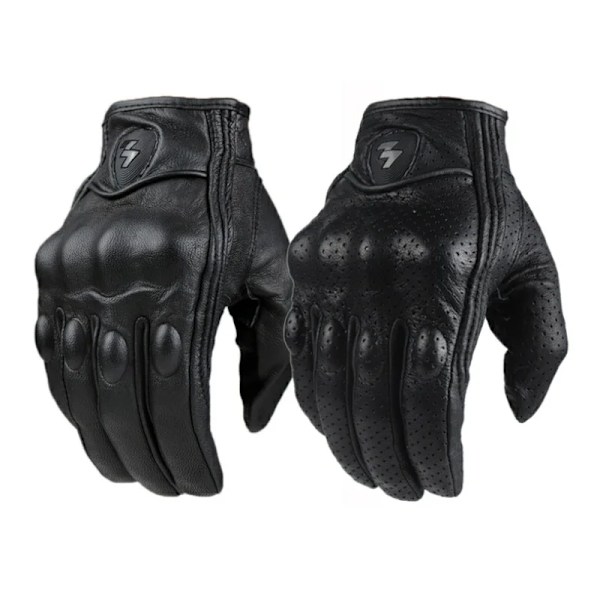 Motorcykelhandskar Herr Dam Moto Läder Kolfiber Cykel Vinterhandskar Motorcykel Motorcross Atv Motor Nya non perforated M