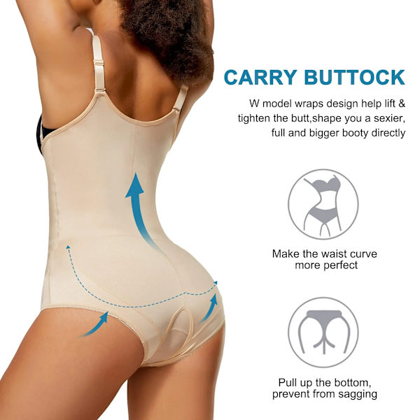 Nadainaa body shaper latex shapewear kvinnor rumplyftare magkontroll shaper bantning underkläder gördelförstärkare magformning 7096 Back M
