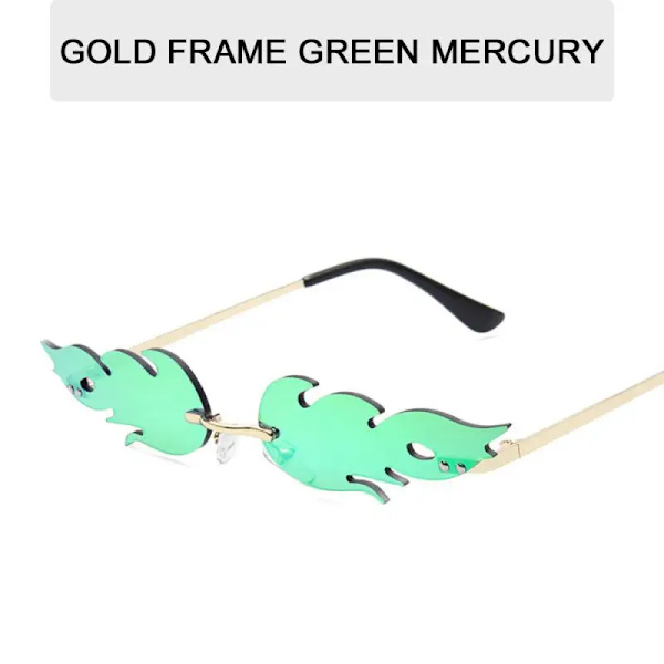 Summer Flame Solglasögon Kvinnor Rimless Wave Glasögon Löpsolglasögon Lyx Trendiga Solglasögon Skärmar Kvinna C