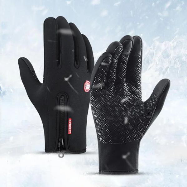 Mijia varma vindtäta handskar pekskärm vattenavvisande foder Halkfritt slitstarkt körsporthandskar vinter Grey XL