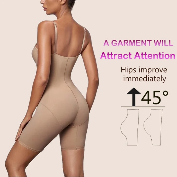 Body Shapewear Kvinnor Seamless Shaper Slimming Underkläder Magekontroll Reduktiv gördel med BH Control Trosor Butt Lifter Beige M