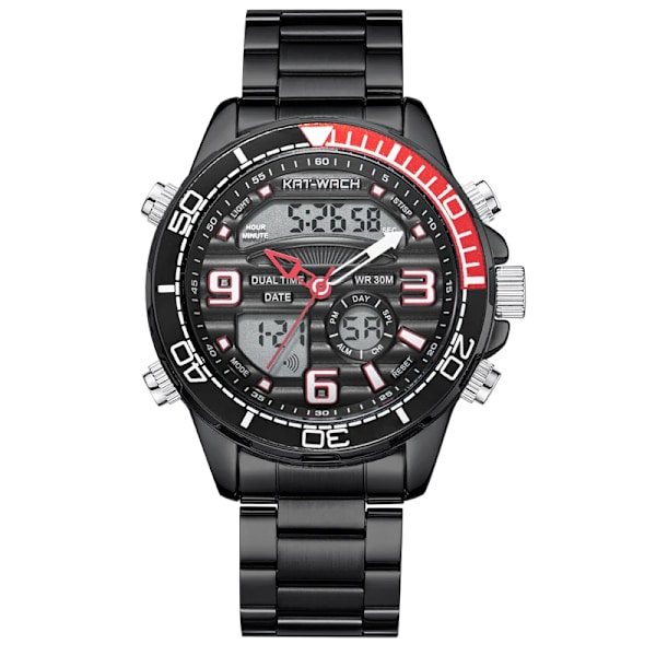 2023 Watch Herr Toppmärke Vattentät Sport Digitala klockor LED Steel Military Quartz Watch For Herr Armbandsur Relogio black 2