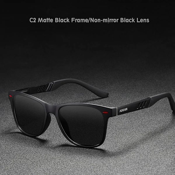 KDEAM Photochromic and Polarized Solglasögon Herr Navigation Aluminium Magnesium Båge Herrglasögon UV400 Night Vision Goggles C2 Matte Black