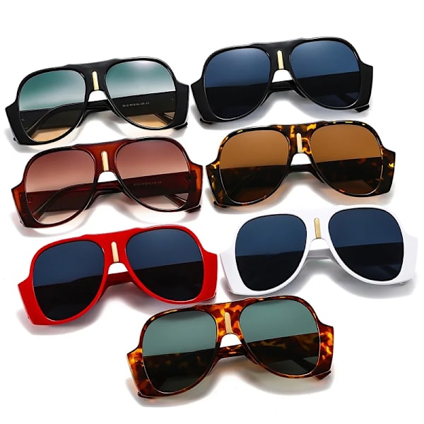 New Arrival Fashion Shield Solglasögon Kvinnor Män Original Cool Ram Gradienter Lins Märke Designer Hot Leopard Svart C2