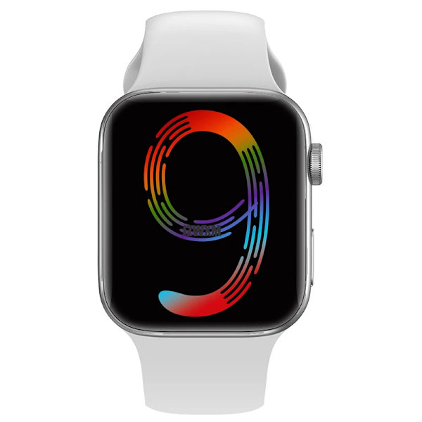 IWO Series 9 Smart Watch I9 Pro Max Trådlös laddning Bluetooth -samtal Sport Sömnpuls Män Kvinna Smartwatch För Apple-telefon Silver With Original Box