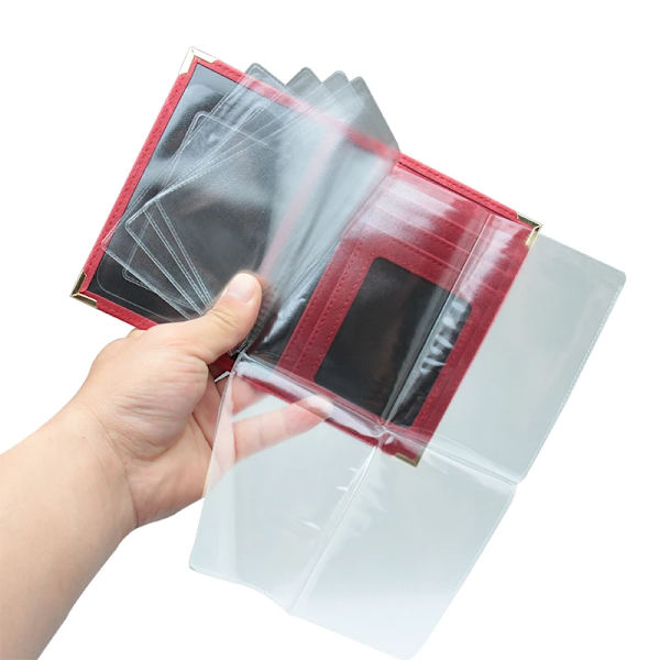 Rysk svart retrostil Auto körkortsväska PU- cover för bilkörningsdokument Kortkredithållare Case red