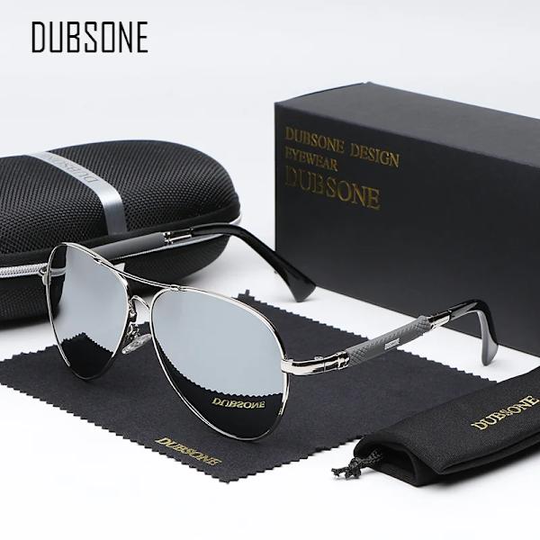 DUBSONE 2021 New Trend Quality Titanium Alloy Solglasögon herr Polariserade solglasögon Dam Pilot Mirror Glasögon Oculos de sol Gold Gradient Brown Original