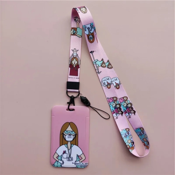 Sjuksköterska Doctor Lanyard ID-korthållare Lanyard Flickor Credential Holdare Halsband Dam Badge Hållare Nyckelringar Tillbehör lanyard card holder(.2391)