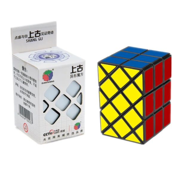 Diansheng Long Brick Case 3x3x3 Magic Cube Gammal Dubbel Fish Cube Speed ​​Pussel Kuber cubo magico Pedagogisk leksak Specialleksaker Black