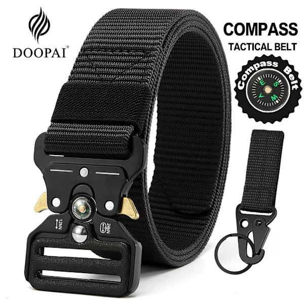 Herrbälte Army Utomhus Jakt Kompass Taktisk Multi Combat Survival Marine Corps Canvas För Nylon Man Lyxbälten ZNZYD-GR-A 125cm