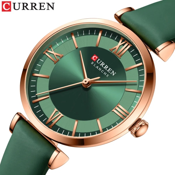NYA CURREN Klockor Dam Quartz Läder Wrsitwatches Fashionabla klassiska klocka Montre femme coffee box