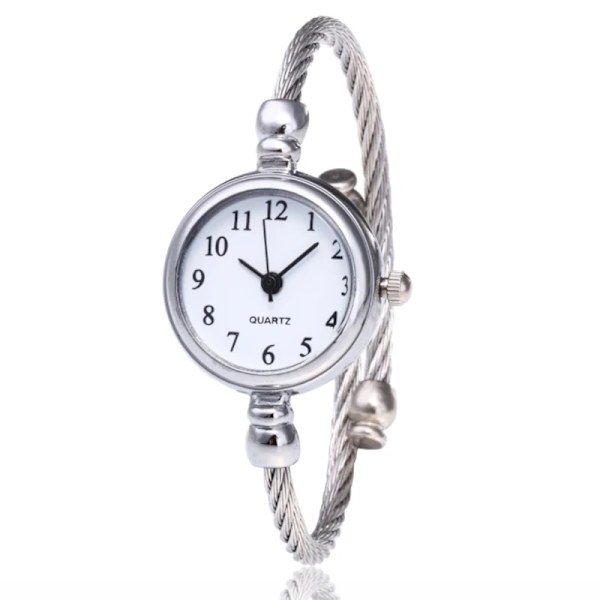 Litet guldarmband Watch i rostfritt stål Retro Dam Quartz Armbandsur Mode Casual Damklockor AC6