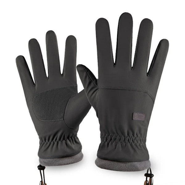 Vintervarma cykelhandskar Män Kvinnor Vattentät pekskärm Snow Cykel Skidhandskar Full Finger Antisladd Motorcykelhandskar Black One Size