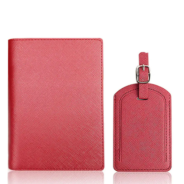 Nytt premium läder passhållarfodral Case resevattentät RFID-blockerande passhållare plånböcker med pennhållare Type2 Red