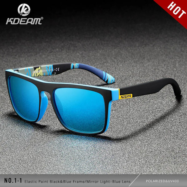 KDEAM Polarized Designer Square Solglasögon Herr eller Dam Elastisk målarram Spegel Solglasögon 17 färger tillgängliga C1-1