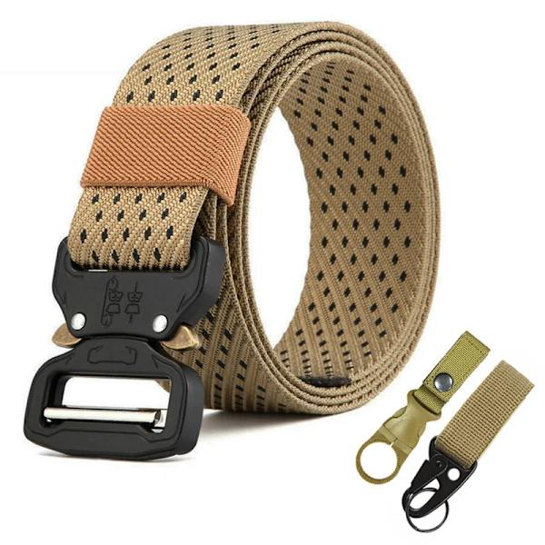 MEDYLA Officiellt äkta herrbälte Utomhussport Nylon Metallspänne Bälte Fritid Bergsbestigningsbälte Nödöverlevnadsbälte Khaki 2-PK2 120cm