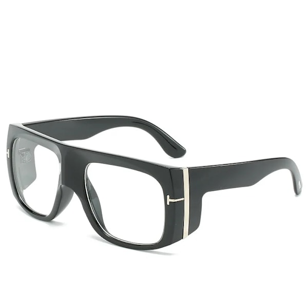Fyrkantiga solglasögon T Herr Märke Designer Mode Stora vindtäta solglasögon Glasögon Retro Punk Solglasögon Skärmar för kvinnor Black Transparent 1 pcs