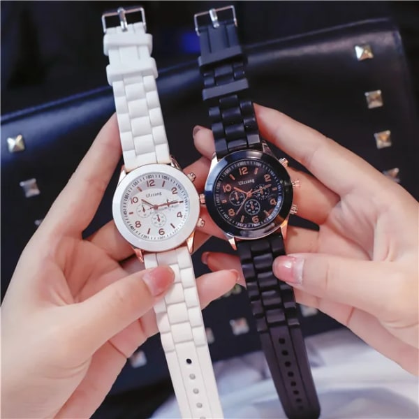 2019 s Geneva Brand Silikon Damklocka Watch Mode Klänning Quartz Armbandsur Damklocka watch relogio feminino red