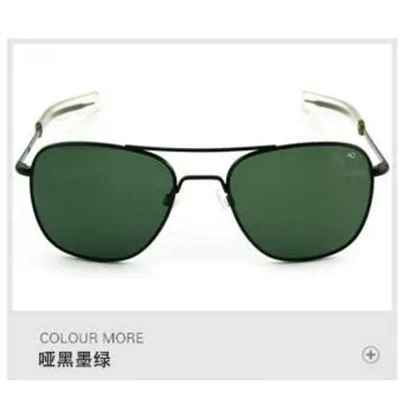 Aviation rektangel ao logotyp solglasögon kvinnor män 2022 uv400 lyxmärke designer glaslins oculos de sol masculino uv protectio black-green Glass lenses