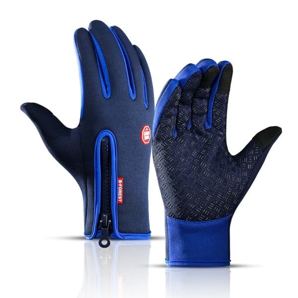1st Unisex Touchscreen Vinter Thermal Varma Helfingerhandskar för Cykling Cykel Cykel Skidor Utomhus Camping Vandring Motorcykel Dark Blue L