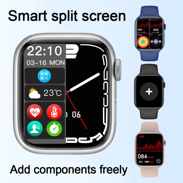 IWO PRO NYHET Men Smart Watch SmartWatch NFC 90MHz Hög borste 1,95IPS Stor skärm 428*518 Upplösning PK W58 W28 MAX DT8 MAX Pink