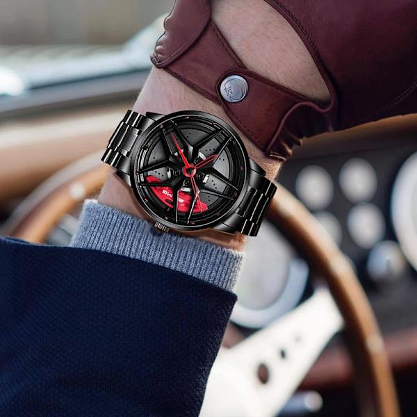 2021Original 3D Herrklockor Rim Watch Hub Anpassad Design Watch Vattentät Kreativ Watch Herrhjul Armbandsurklocka BENZ-300-P