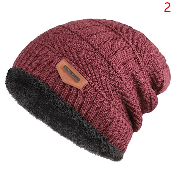 Ny Stickad Fleece Halsduk Vinterhatt Mjuk Herr Och Dam Beanie Varm Hatt Tjockare Plus Sammet Lös Vinterhatt Med Halsduk RD2