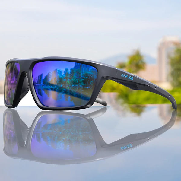 Kapvoe Polarized Men Solglasögon UV400 Protect Glasögon för män Fiske Cykelglasögon Köra Klättring Utomhus Solglasögon Sport KE-X12-04 1 LENS