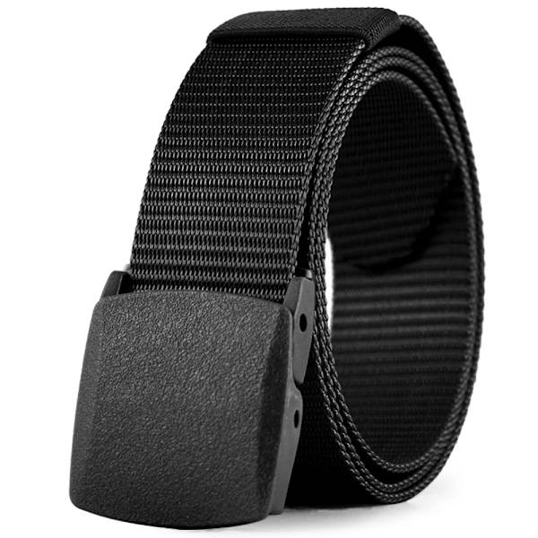 Nytt Golf Sports Elastiskt Bälte Metall Automatiskt Spänne Tuff Stretch Nylon Herr Militär Taktisk Bälte 115-150 cm Stora Bälten WYSL-BK 115CM