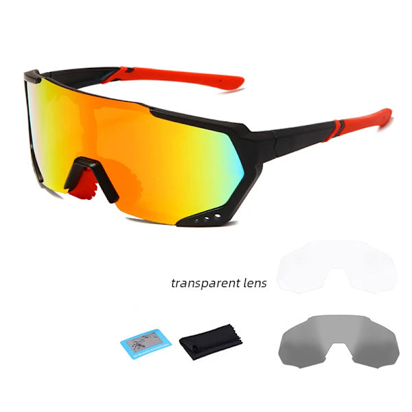 Polariserade Mountainbike Cykelglasögon Utomhussport Cykelglasögon UV400 Män Dam Sportsolglasögon med 3 linser alternativ C25 with 3 lenses Same as Photo