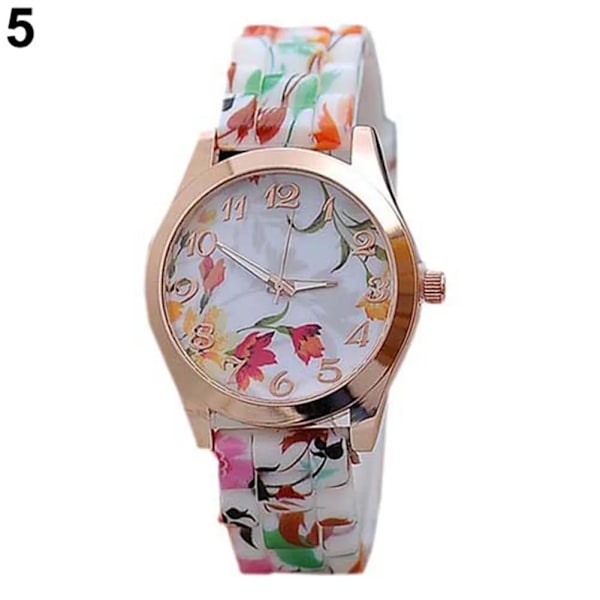 HET FÖRSÄLJNING!!! Kvinnor Rhinestone Inlagd Blomma Rund Urtavla Faux Läder Band Kvarts Watch Mode Kvarts Watch Kvinnor E