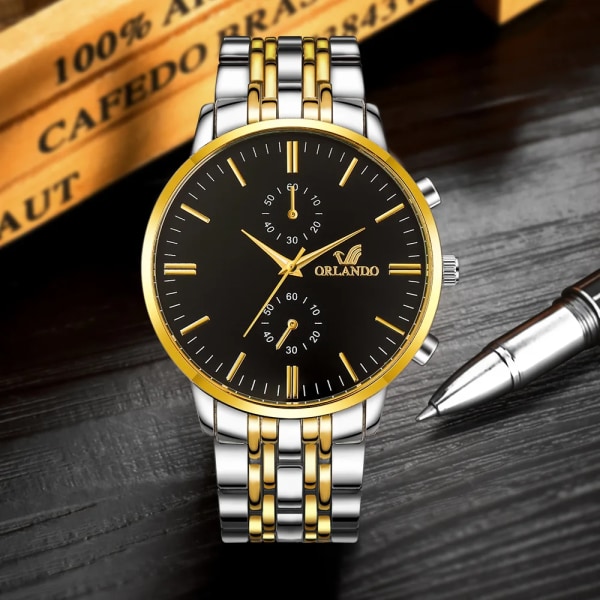 Nya Armbandsklockor för män Lyxmärke Orlando Herr Kvartsklockor Herr Företag Manlig klocka Herrar Casual Armbandsur Hot Photo Color 1