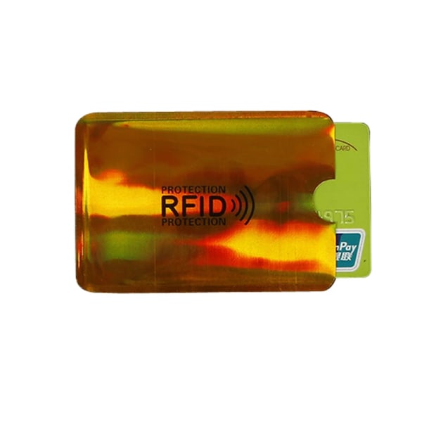 7 Styck Anti Rfid Plånbok Blockerande Läsare Lås Bankkortshållare ID Bankkort Case Skydd Metall Kredit NFC Hållare Aluminium Yellow-7pcs