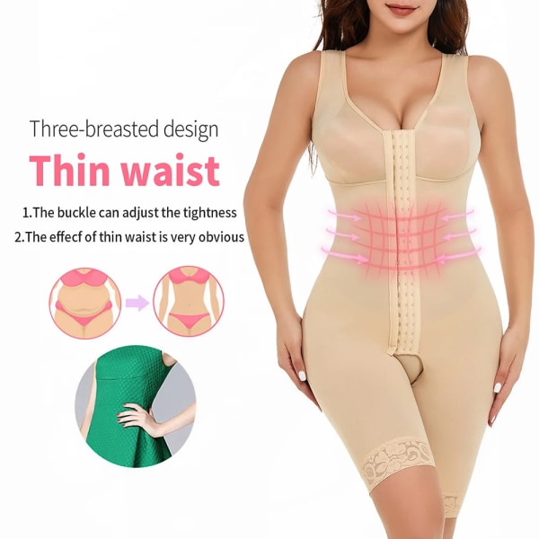 Shapewear för kvinnor Bodysuit kvinnors mage Smal rumpa Formande Faja Body Shaper apricot M