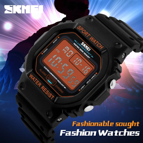 Nytt mode Skmei Brand LED Watch Herr Sportklockor Digital Military Watch 50m Vattentät utomhusklänning Armbandsur white
