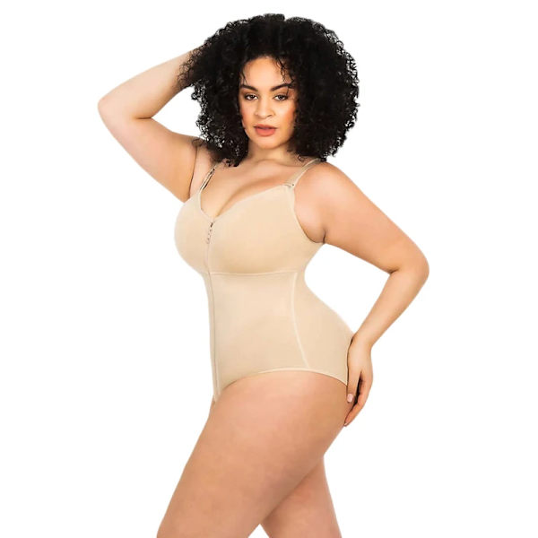 Hiphugger Body Shaper med BH | Butt Lifter Mage Control Passform Everyday Front Zip Sculpting Shapewear Trosa Black M