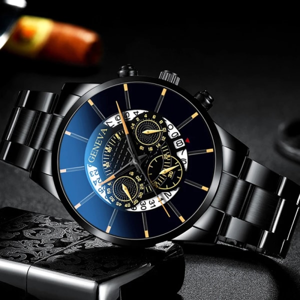 Relogio Masculino 2022 Herrenmode Business Uhren Manner Casual Kalender Uhr Mannlichen Edelstahl Quarzuhr Montre Homme L Black Gold White