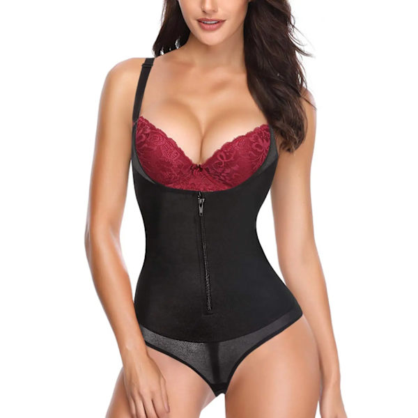 Nadaingaa Latex waist trainer Slät underbyst Smalning Underkläder Bodysuit Shapewear Magstrimmer Kvinnor Korsett Beige M