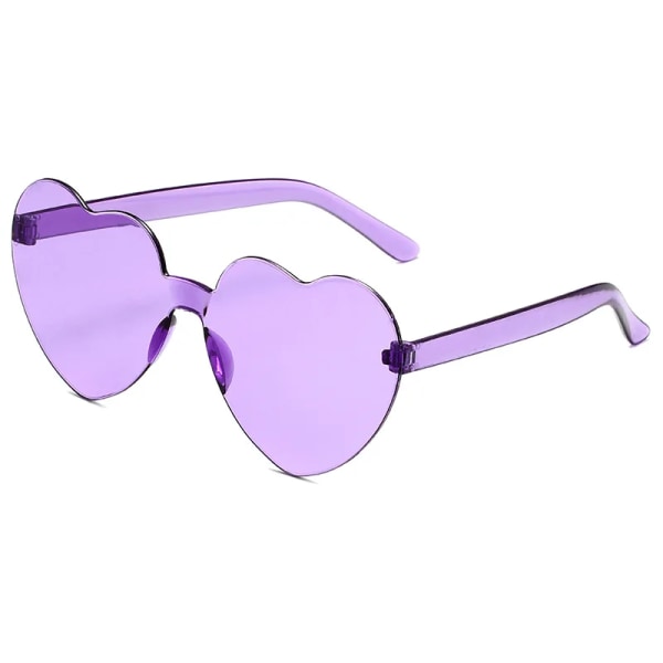 Nya In Heart Loving Solglasögon för kvinnor Jelly Color Ramlösa hjärtformade glasögon i ett stycke Bländande färgglasögon BU multi