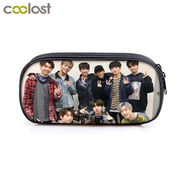 KPOP Stray Kids pennväska dam sminkväska Stray Kids MINHO JISUNG WOOJIN CHANBIN FELIX pennask för tonåring Kosmetiska fodral qbbstrays08